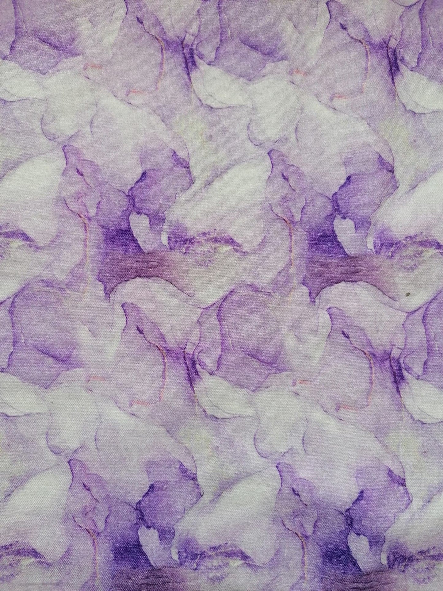 100% Cotton - Quilting and Crafting - Purple/Lilac/White/Yellow - 44" Wide - Sold By the Metre