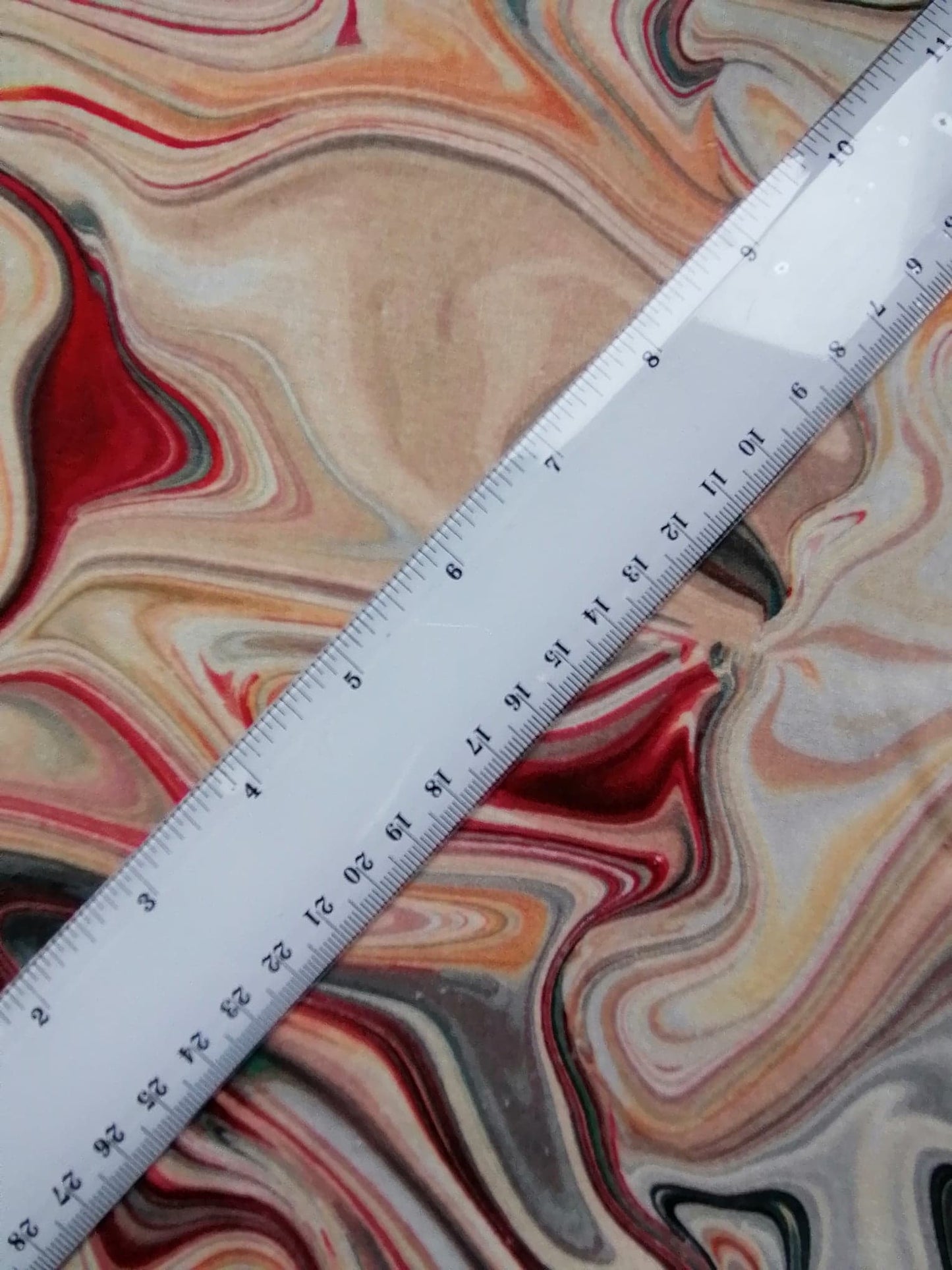 100% Cotton - Quilting and Crafting - Peach/Red/Grey - 44" Wide - Sold By the Metre