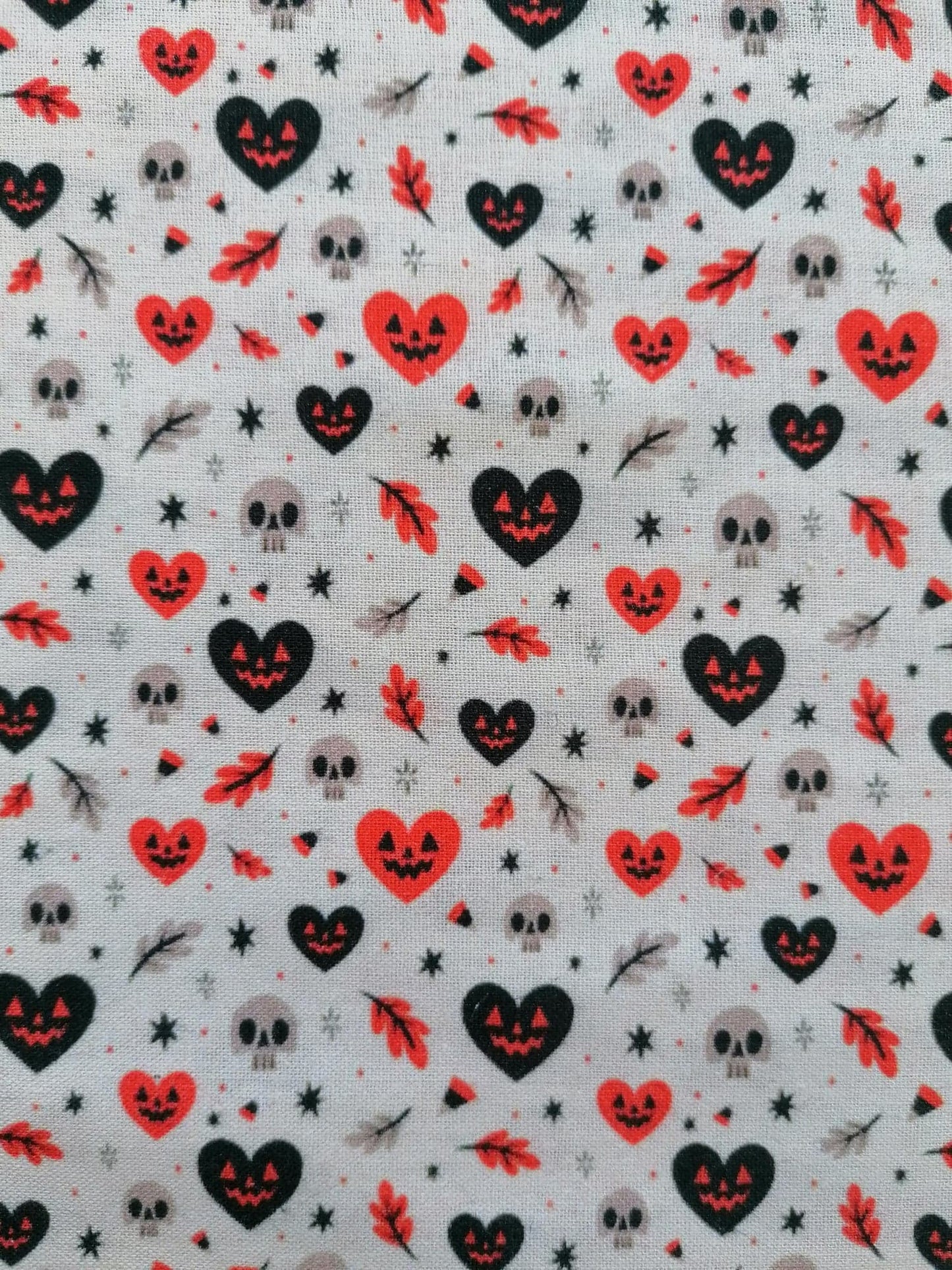 100% Cotton - Quilting and Crafting - Halloween - Cream/Orange/Black - 44" Wide - Sold By the Metre