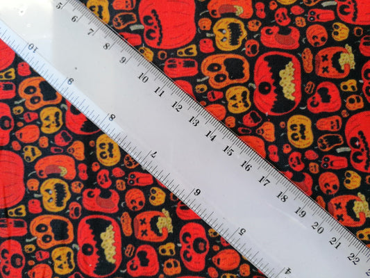 100% Cotton - Quilting and Crafting - Halloween - Red/Black/Orange - 44" Wide - Sold By the Metre