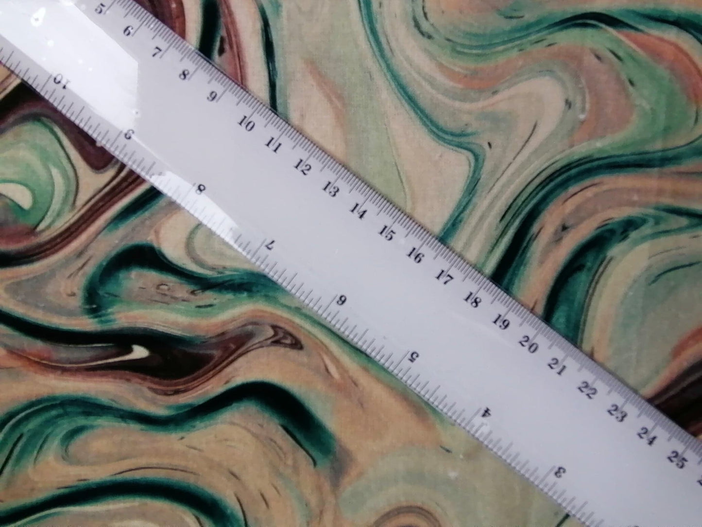 100% Cotton - Quilting and Crafting - Brown/Teal/Peach/Cream - 44" Wide - Sold By the Metre