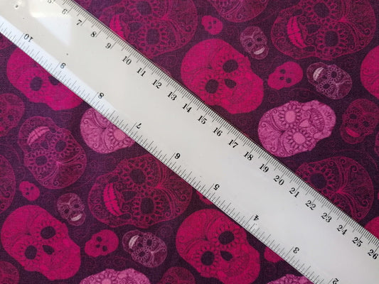 100% Cotton - Quilting and Crafting - Halloween - Purple/Pink - 44" Wide - Sold By the Metre