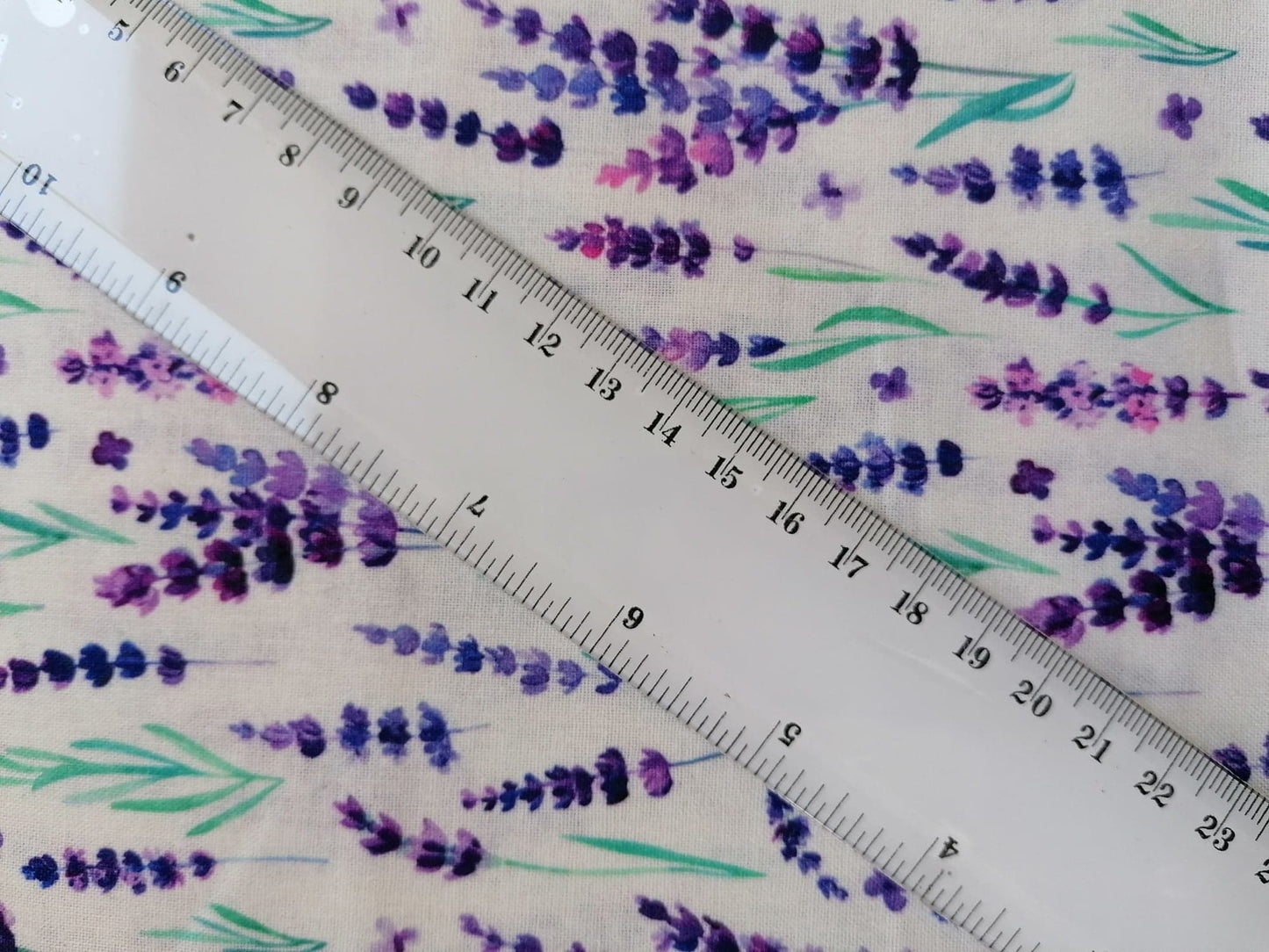 100% Cotton - Quilting and Crafting - Floral - Teal/Purple/Cream - 60" Wide - Sold By the Metre