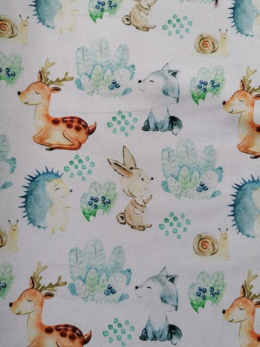 100% Cotton - Quilting and Crafting - Cream/Brown/Teal - 60" Wide - Sold By the Metre