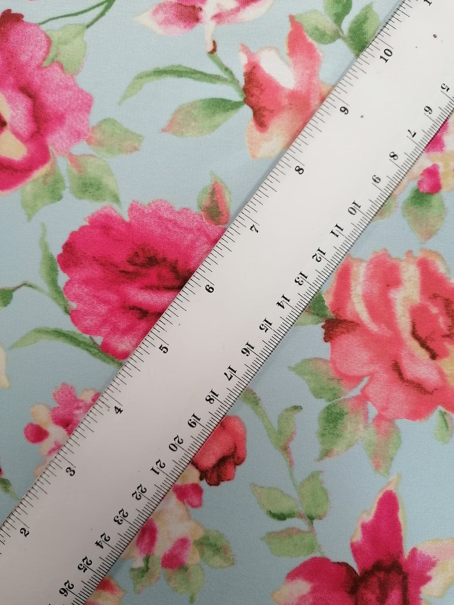 Polyester Soft Skin - Floral - Blue/Pink/Peach/Green - 58" Wide - Sold By the Metre