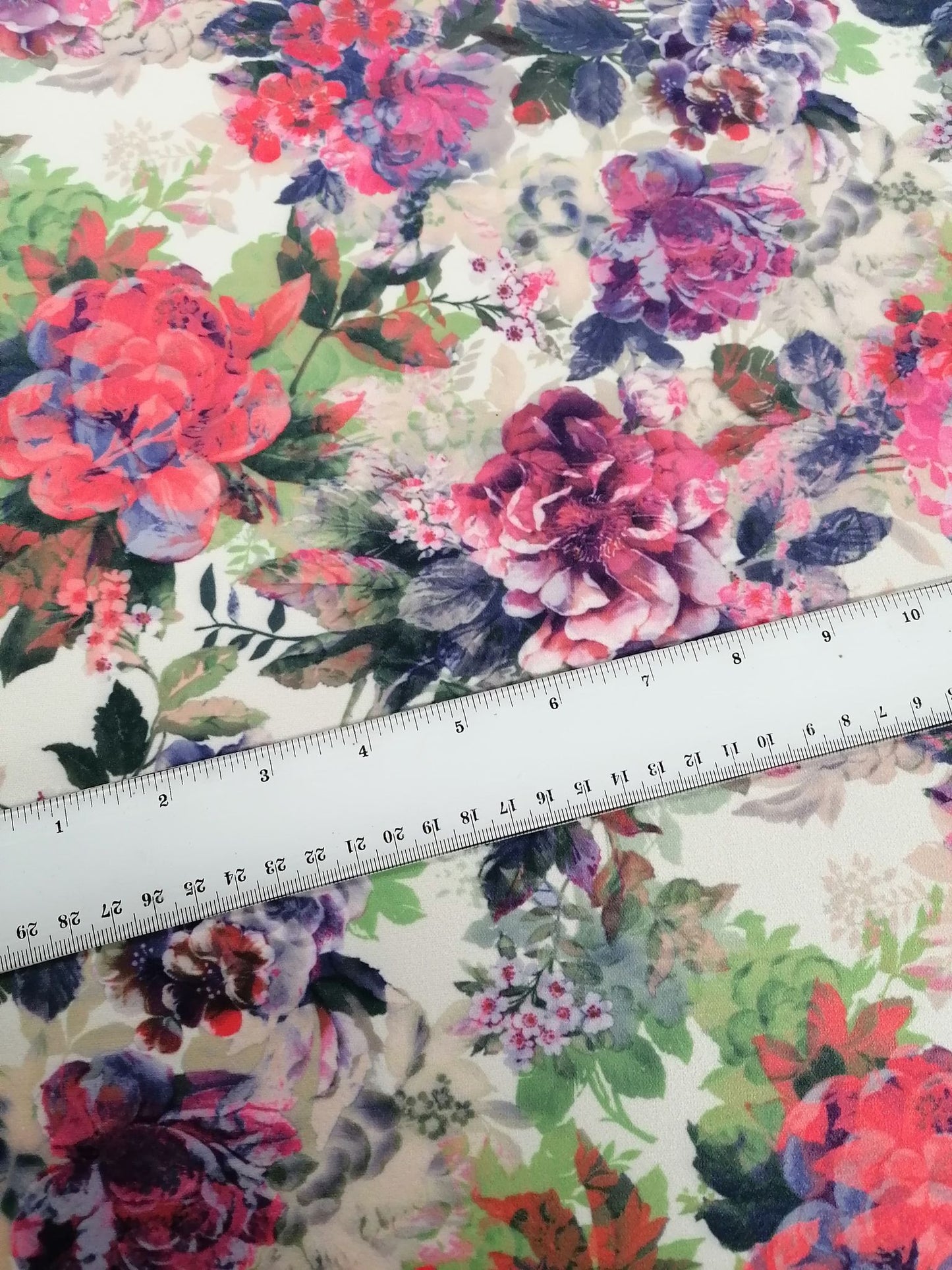 Heavy Scuba - Cream/Green/Pink/Blue - 56" Wide - Sold By the Metre