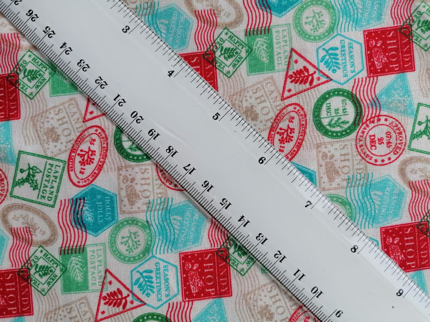 100% Cotton - Quilting and Crafting - Christmas - Blue/Pink/Red/Green - 44" Wide - Sold By the Metre