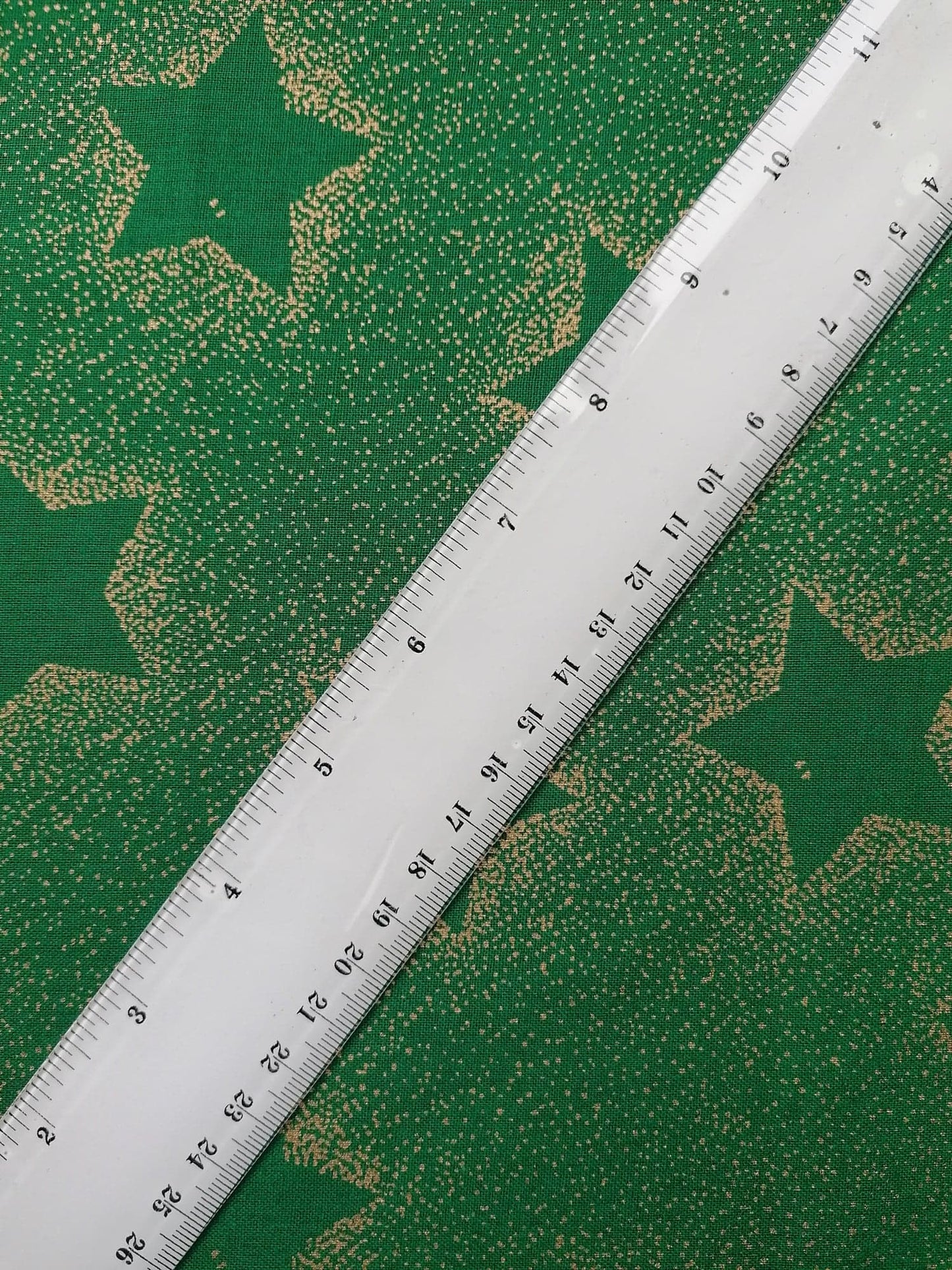 100% Cotton - Quilting and Crafting - Christmas - Green/Gold - 44" Wide - Sold By the Metre