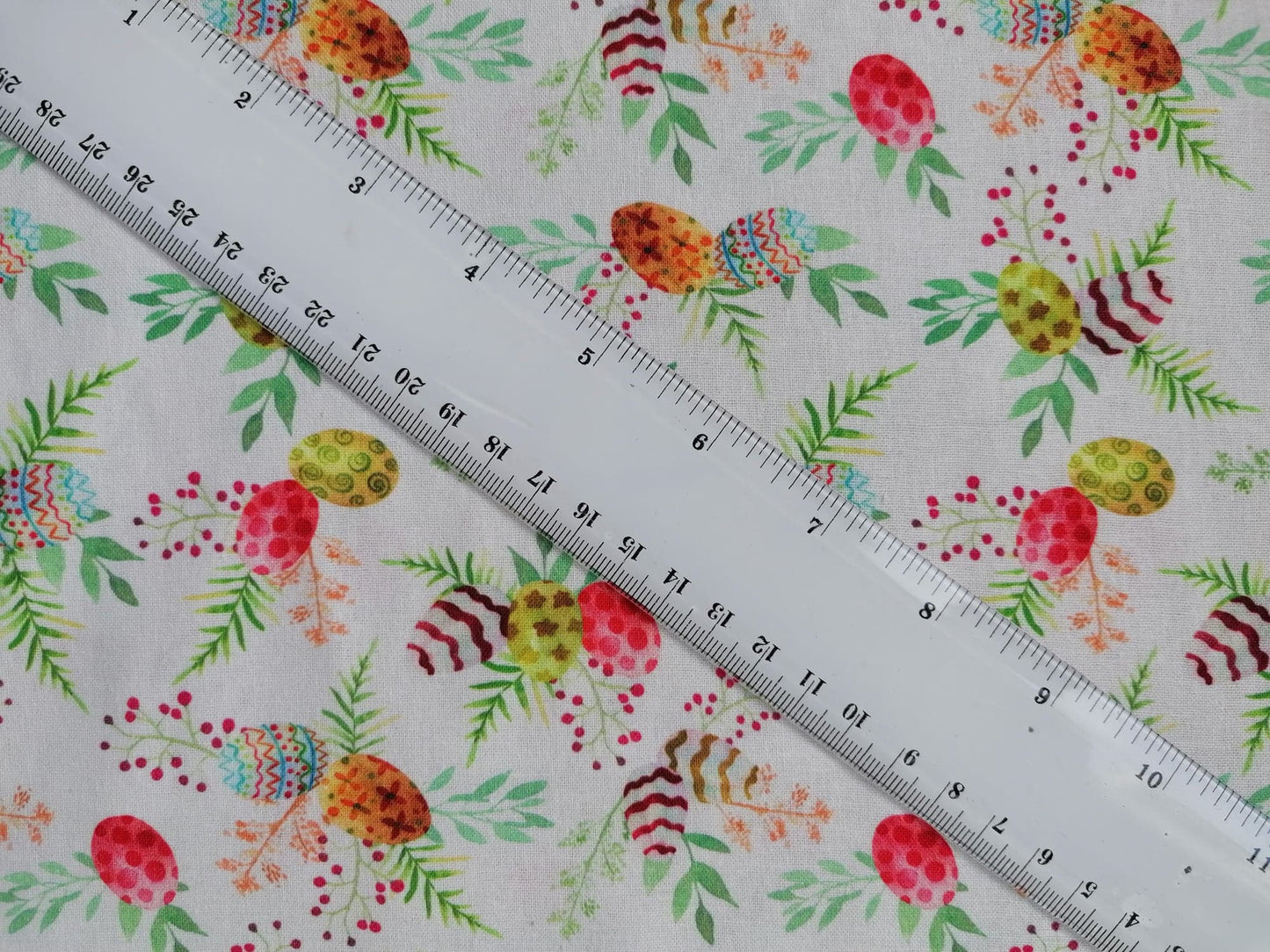 100% Cotton - Quilting and Crafting - Christmas - Cream/Pink/Orange/Yellow/Green - 44" Wide - Sold By the Metre