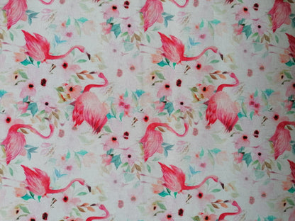 100% Cotton - Quilting and Crafting - Cream/Pink/Turquoise - 60" Wide - Sold By the Metre