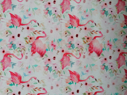 100% Cotton - Quilting and Crafting - Cream/Pink/Turquoise - 60" Wide - Sold By the Metre