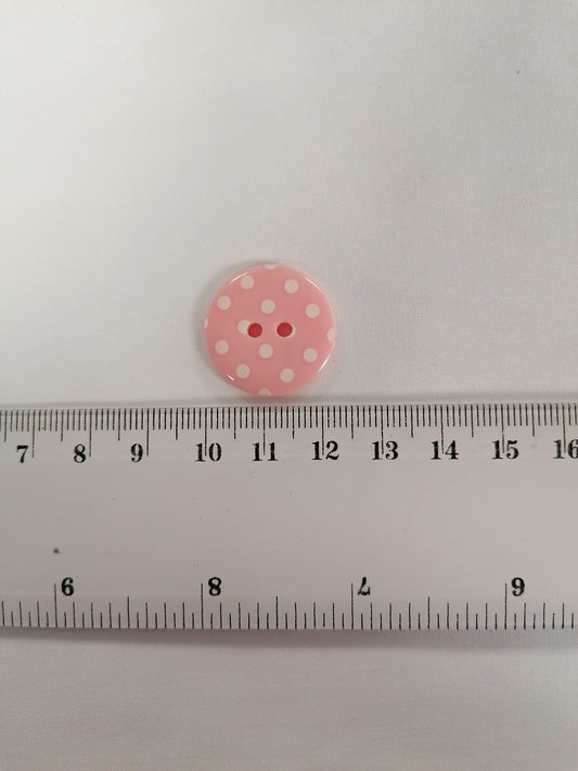 Polka Dot Buttons - Light Pink/White