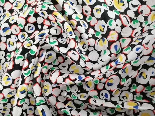 100% Cotton Sateen - Black/Yellow/Red/Green/Blue - 58" Wide - Sold By the Metre