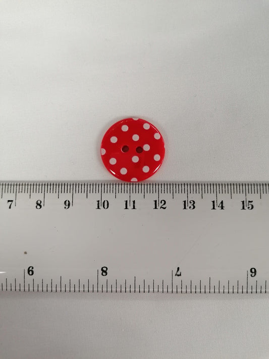 Polka Dot Buttons - Red/White