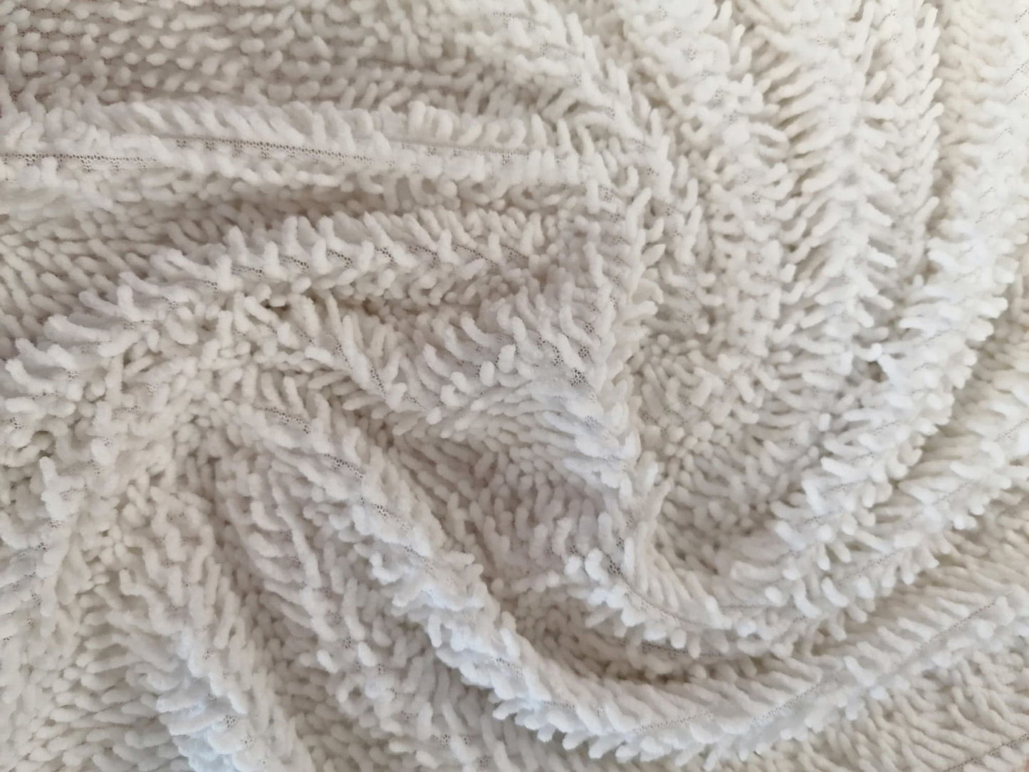 Chenille - White - 62" Wide - Sold By the Metre