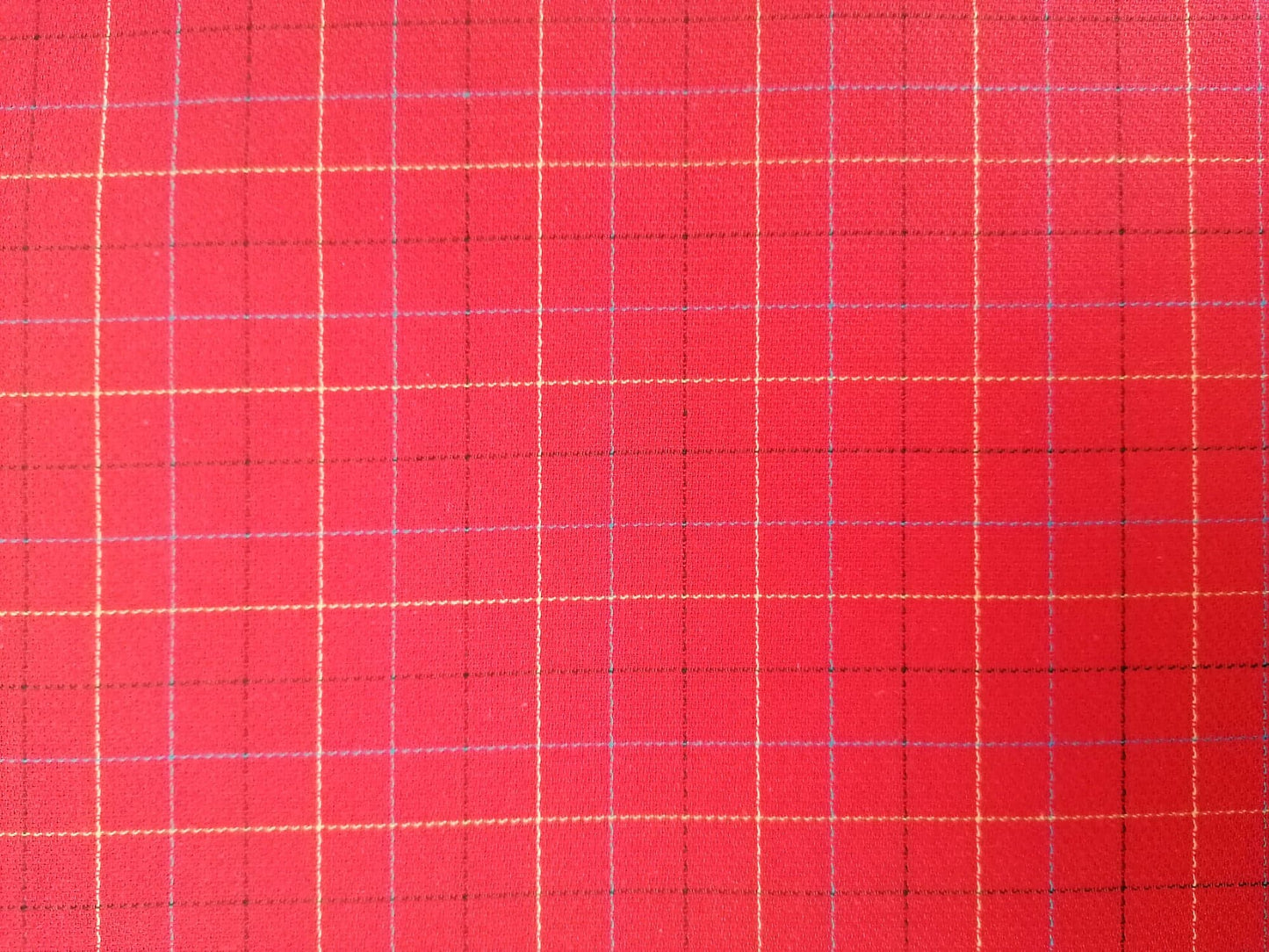 Cotton Woven Check - Red/Blue/Yellow/Black - 56" Wide - Sold By The Metre