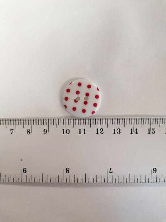 Polka Dot Buttons - White/Red
