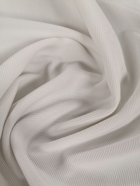 Scuba Corduroy - White - 56" Wide - Sold By the Metre
