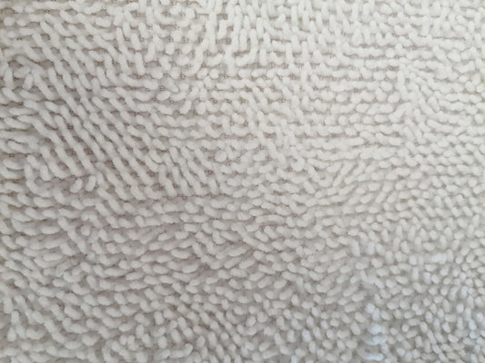 Chenille - White - 62" Wide - Sold By the Metre