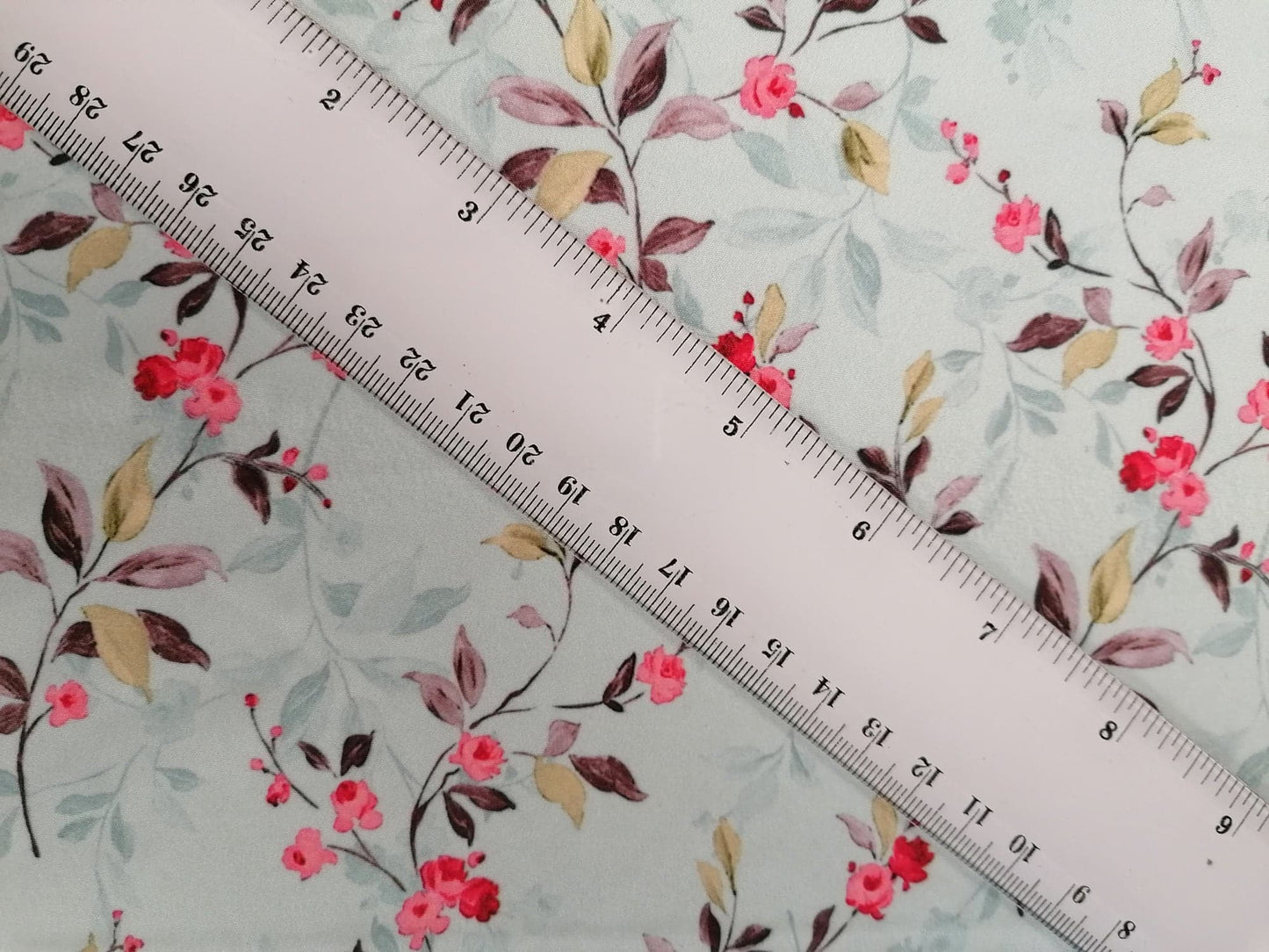 Crepe de Chine - Digital Print - Light Green/Pink/Yellow - 45" Wide - Sold By the Metre