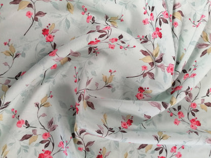 Crepe de Chine - Digital Print - Light Green/Pink/Yellow - 45" Wide - Sold By the Metre