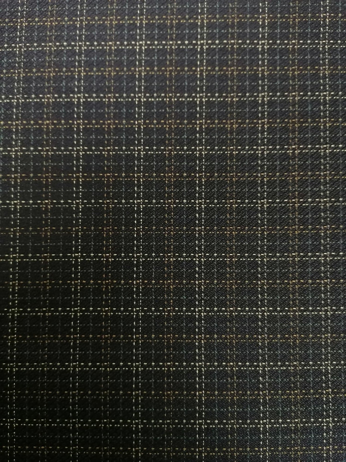 Suiting - 55% Poly 45% Wool - Navy/Brown/Cream - 61" Wide - Sold By the Metre