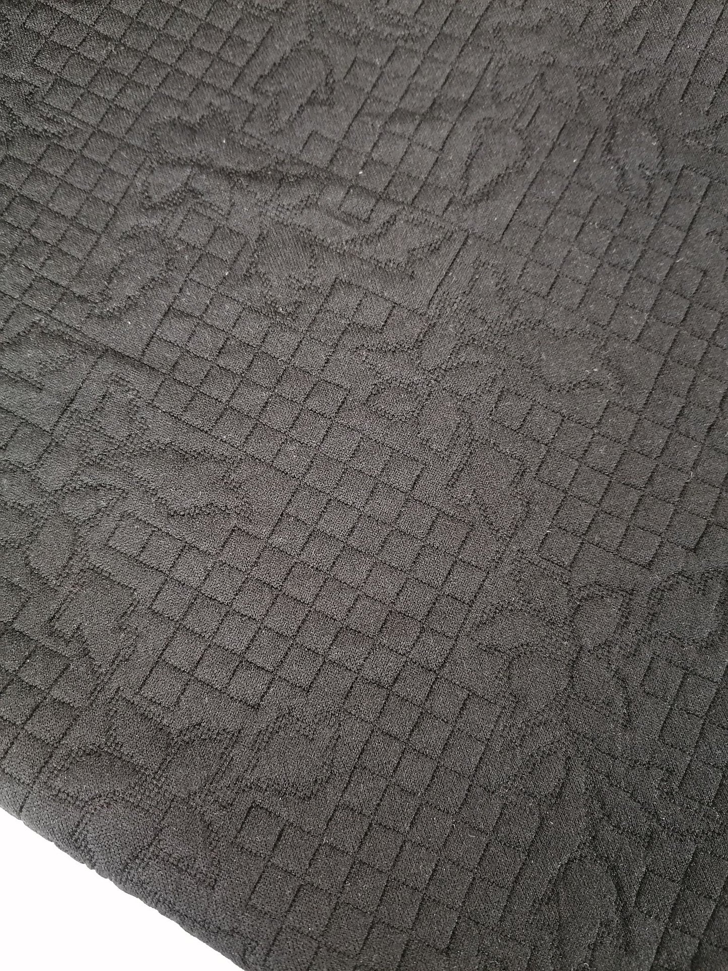 Poly Lycra Jacquard Quilting - Black - 60" Wide - Sold By the Metre