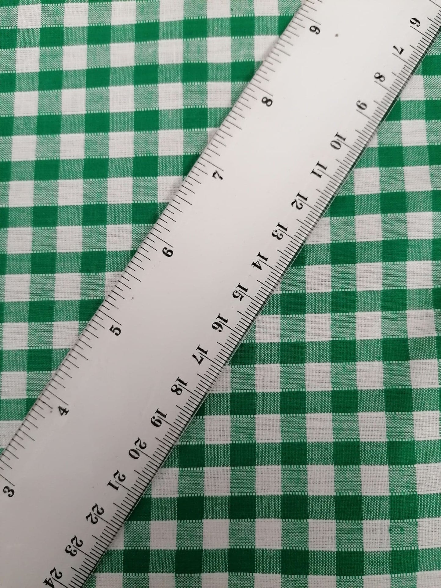 100% Cotton - Gingham - Green/White - 36" Wide - Sold By the Metre