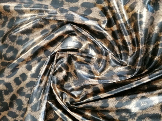 PVC - Leopard - Bronze/Black - 58" Wide - Sold By the Metre