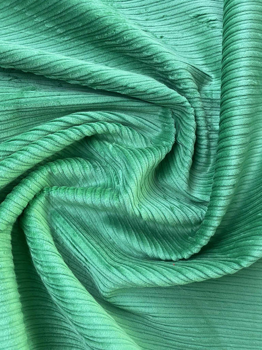 100% Cotton Corduroy - Green - 55"Wide - Sold By The Metre