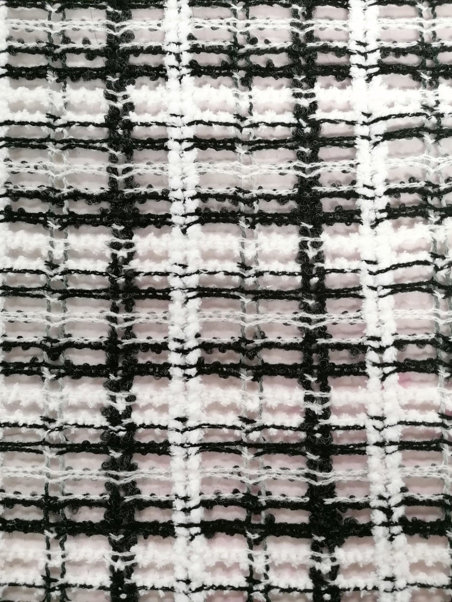 Crochet - Black/White - 60" Wide - Sold By the Metre