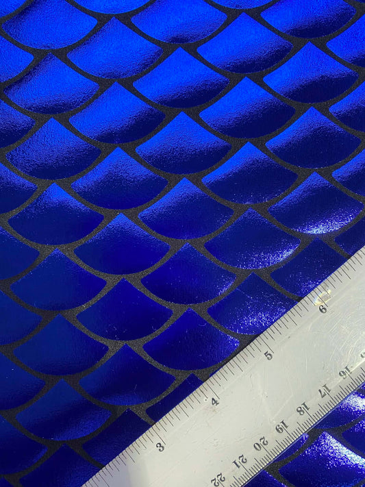 Fish Scale 92% Polyester 8% Elastane - Royal Blue - 58"Wide - Sold By The Metre