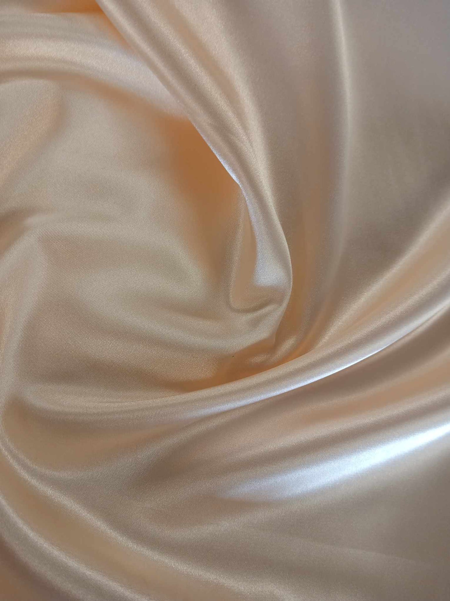 Satin Crepe De Chine - Creamy Peach - 59" Wide - Sold By the Metre