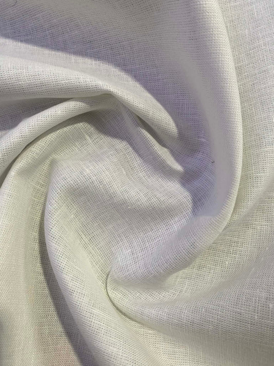 100% Linen - White - 60"Wide - Sold By The Metre