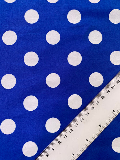 Cotton Spandex 97%/3%- Royal Blue/White - 58"Wide - Sold By The Metre