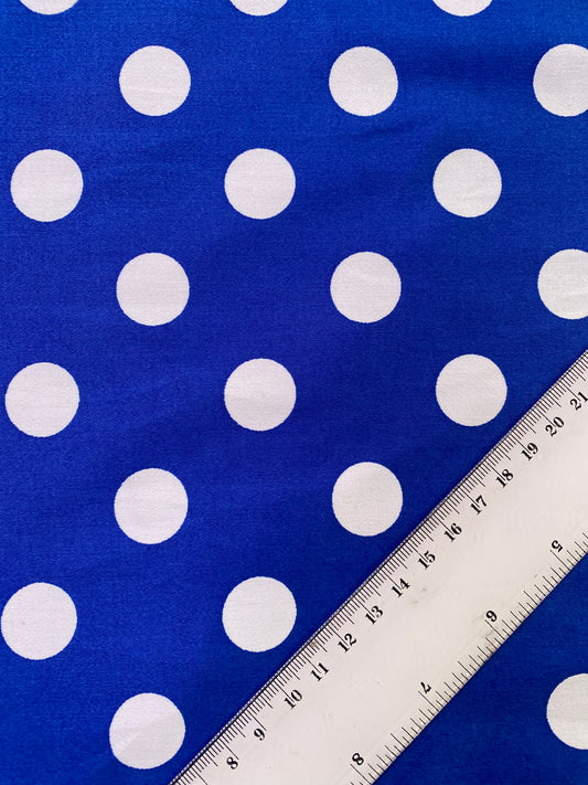 Cotton Spandex 97%/3%- Royal Blue/White - 58"Wide - Sold By The Metre