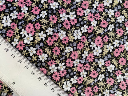 Printed Needlecord 100% Cotton - Pink/Grey/White/Yellow - 44"Wide - Sold By The Metre