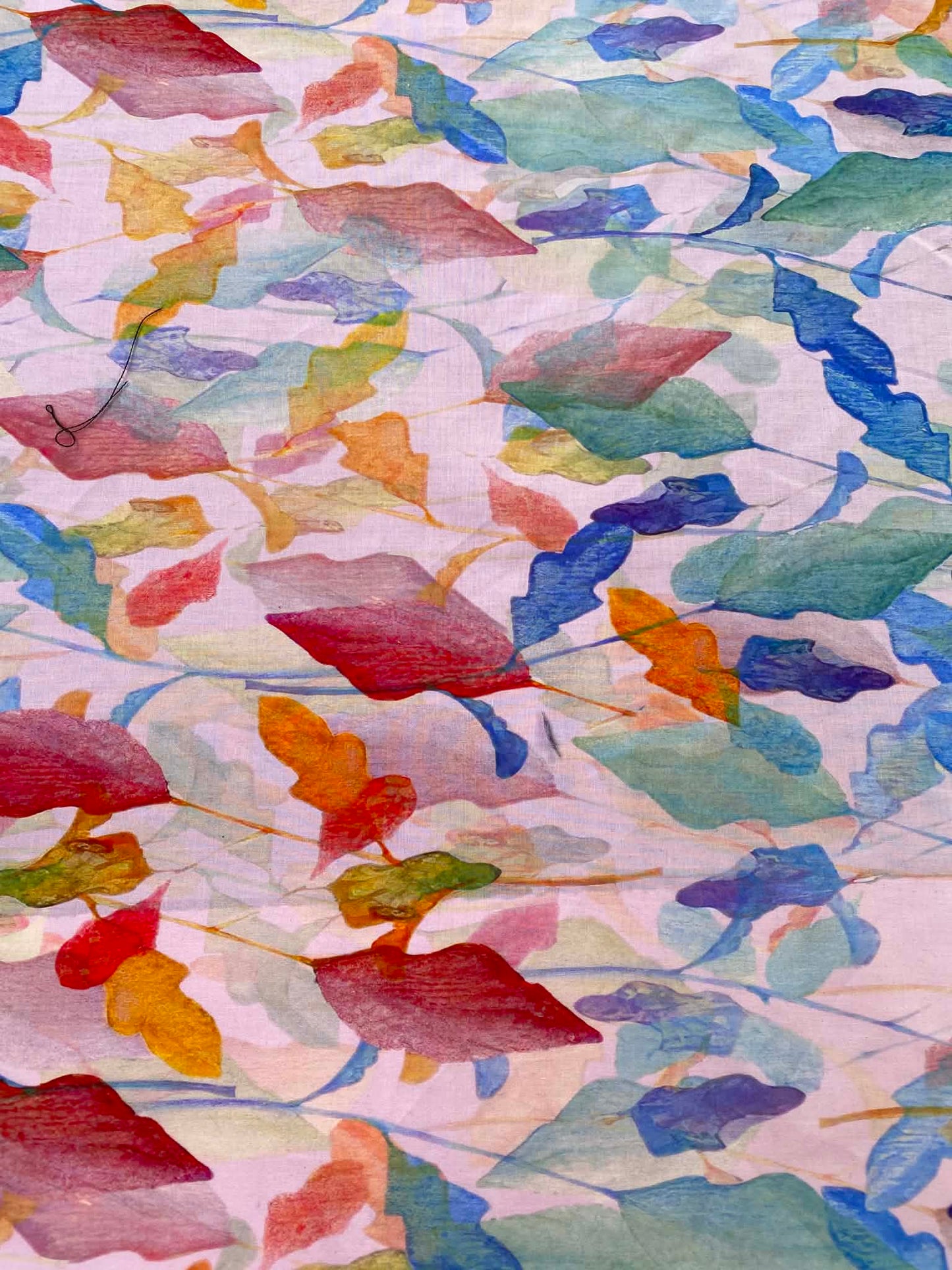 Blush Pink Abstract Watercolor Botanical Leaf 100% Cotton Lawn Fabric - Premium Dressmaking Fabric - Extra Wide 57" By The Metre