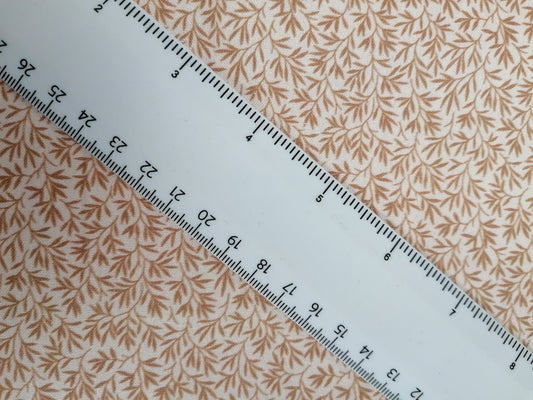 100% Cotton - Crafting & Quilting -  Cream/Brown - 44" Wide - Sold By the Metre
