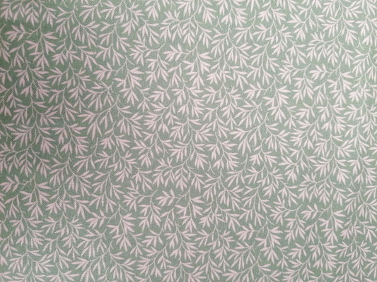 100% Cotton - Crafting & Quilting - Green/Cream - 44" Wide - Sold By the Metre