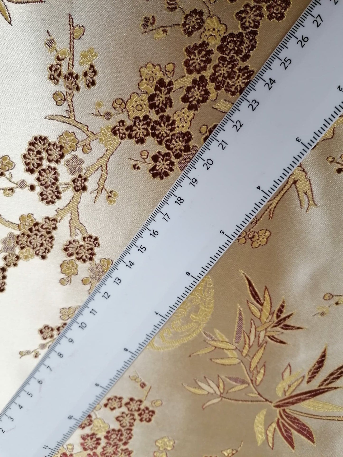 Chinese Brocade - Gold/Brown - 46" Wide - Sold By the Metre