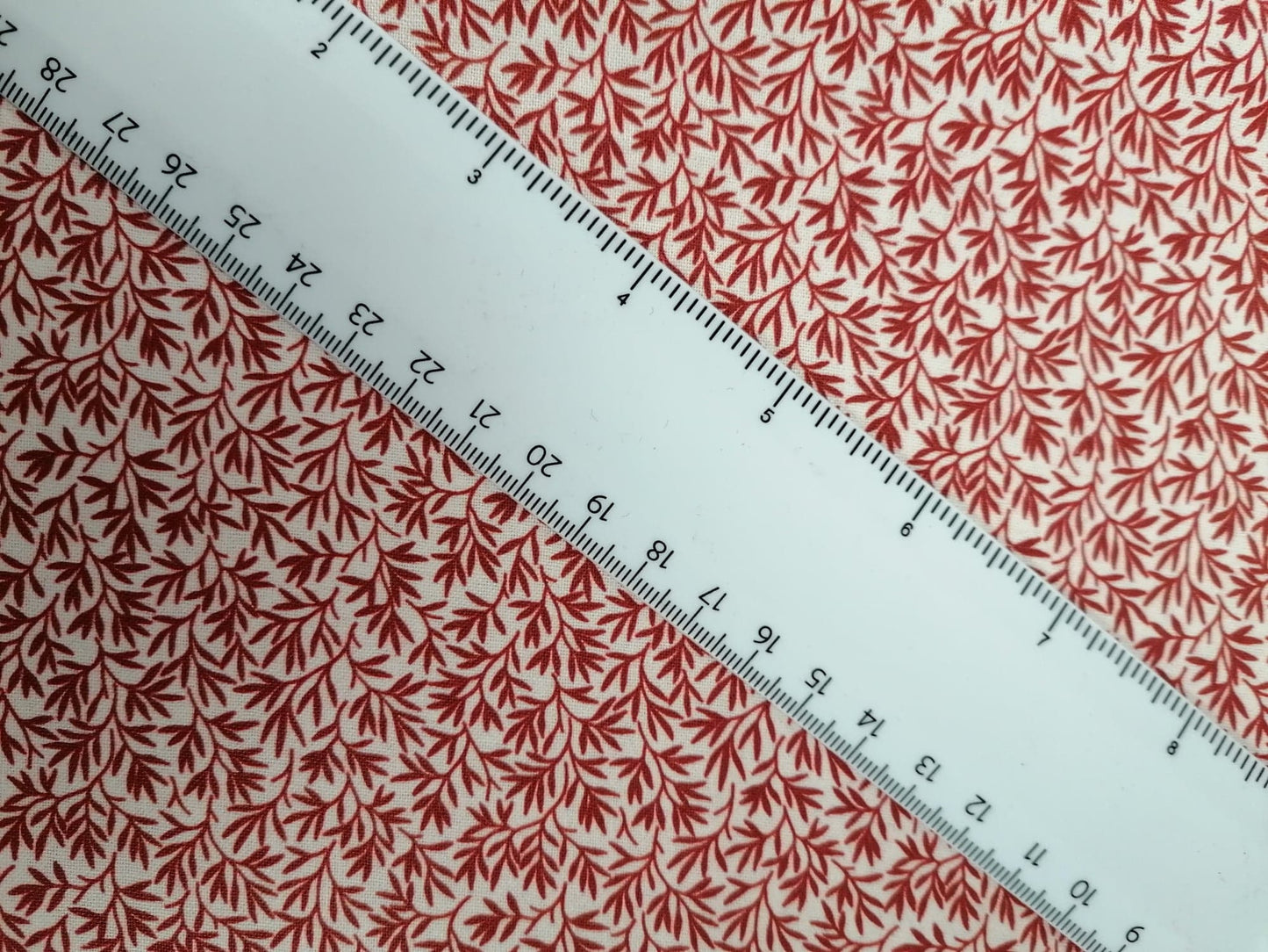 100% Cotton - Crafting & Quilting - Cream/Burgundy - 44" Wide - Sold By the Metre