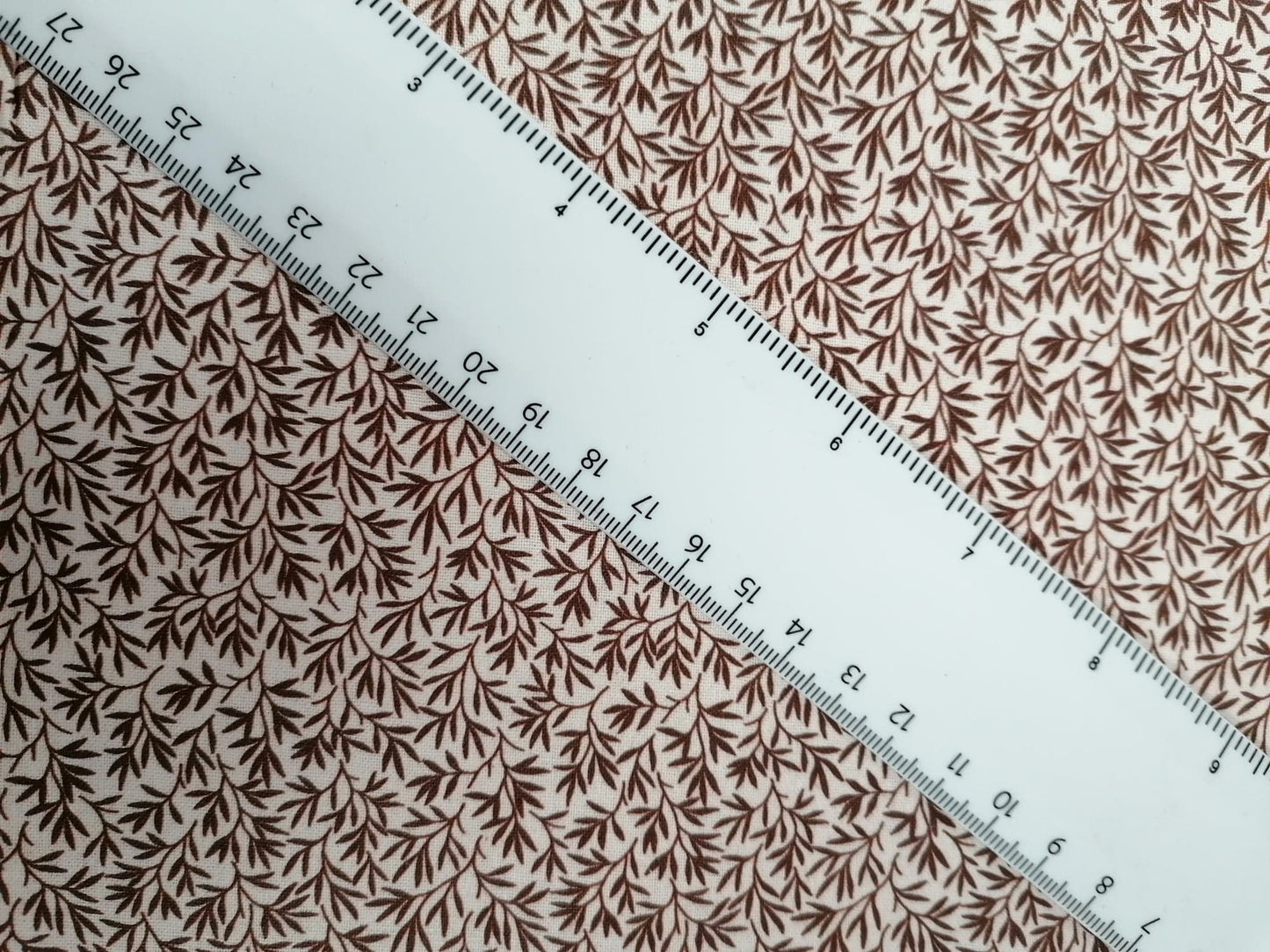 100% Cotton - Crafting & Quilting - Cream/Brown - 44" Wide - Sold By the Metre