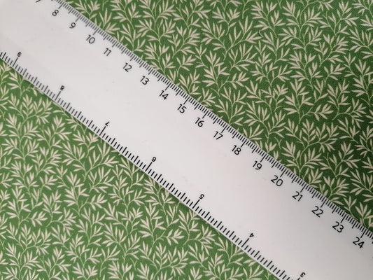 100% Cotton - Crafting & Quilting -  Green/Cream - 44" Wide - Sold By the Metre