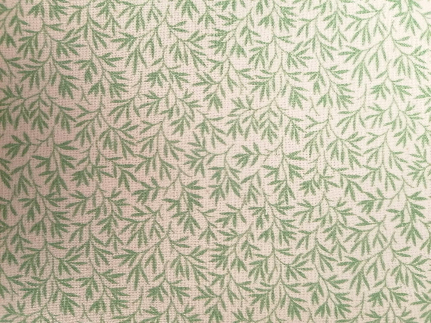 100% Cotton - Crafting & Quilting - Cream/Green - 44" Wide - Sold By the Metre