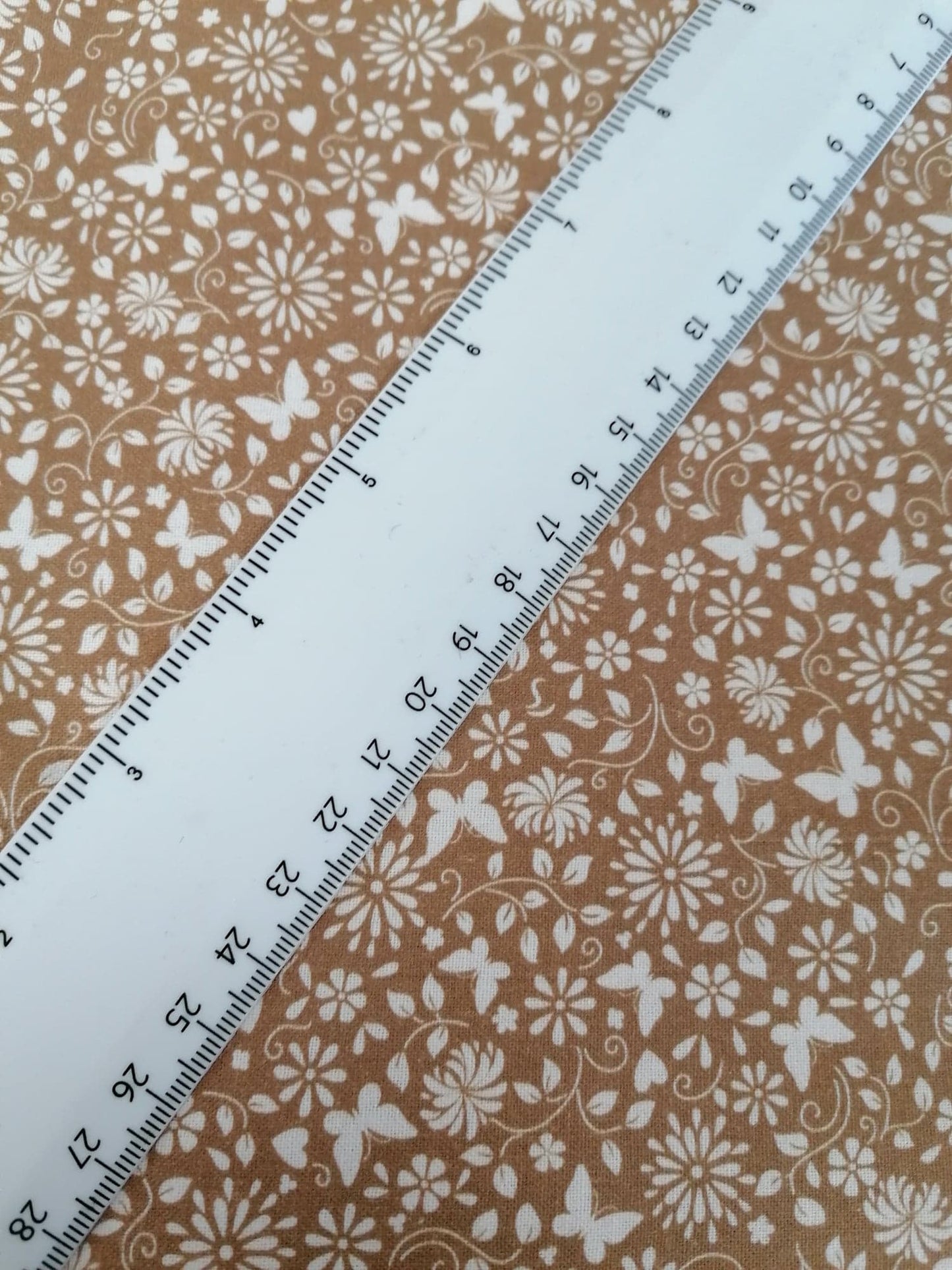 100% Cotton - Crafting & Quilting - Butterflies - Brown/White - 44" Wide - Sold By the Metre