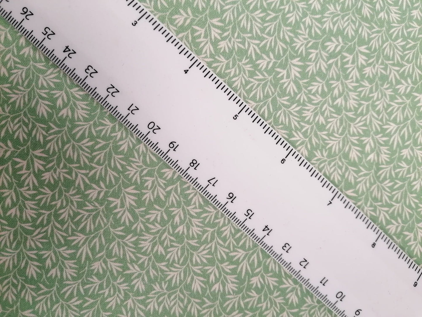 100% Cotton - Crafting & Quilting - Green/Cream - 44" Wide - Sold By the Metre