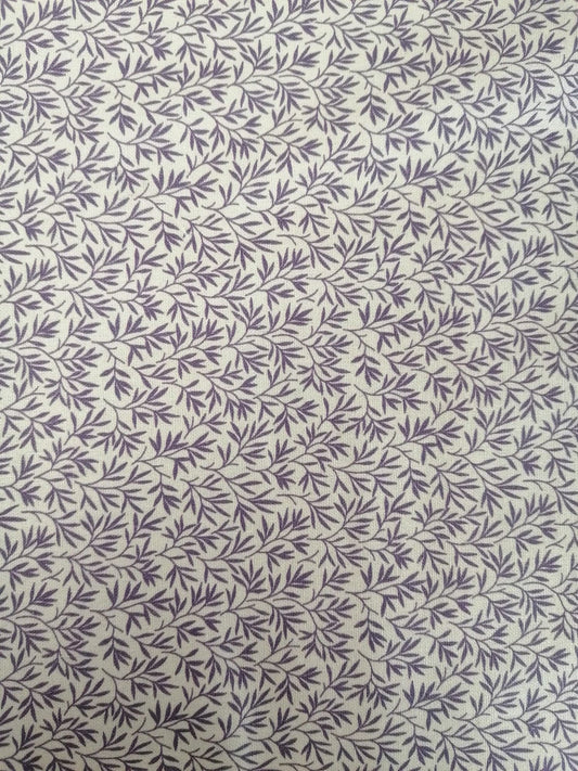 100% Cotton - Crafting & Quilting -  White/Purple - 44" Wide - Sold By the Metre