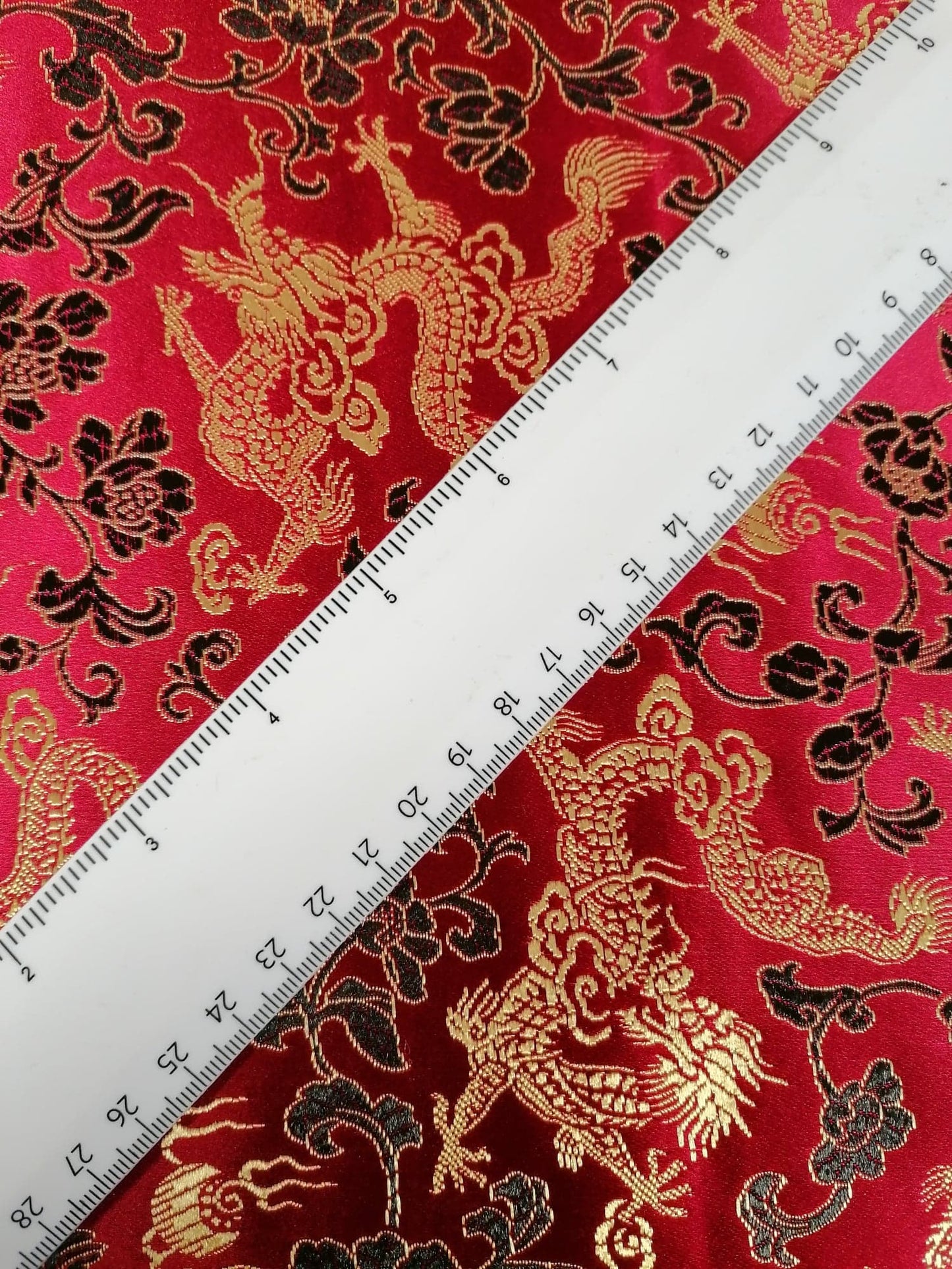 Chinese Brocade - Burgundy/Black/Gold - 46" Wide - Sold By the Metre