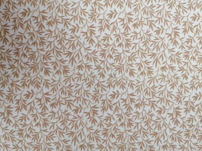 100% Cotton - Crafting & Quilting -  Cream/Brown - 44" Wide - Sold By the Metre
